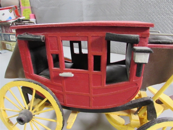 HAND CRAFTED WOODEN STAGECOACH