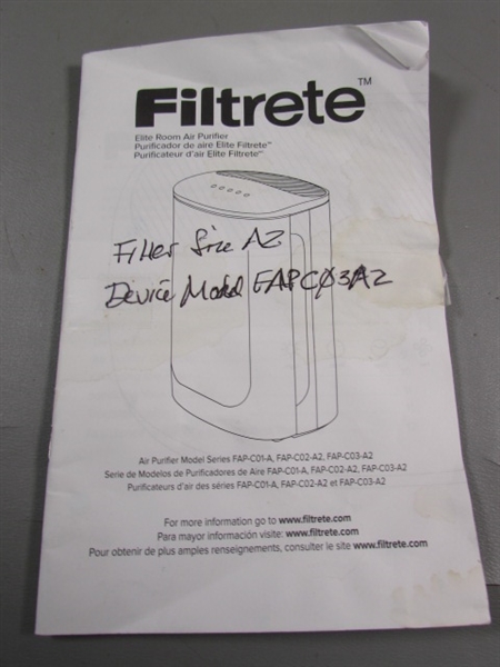 FILTRETE AIR PURIFIER W/EXTRA FILTERS