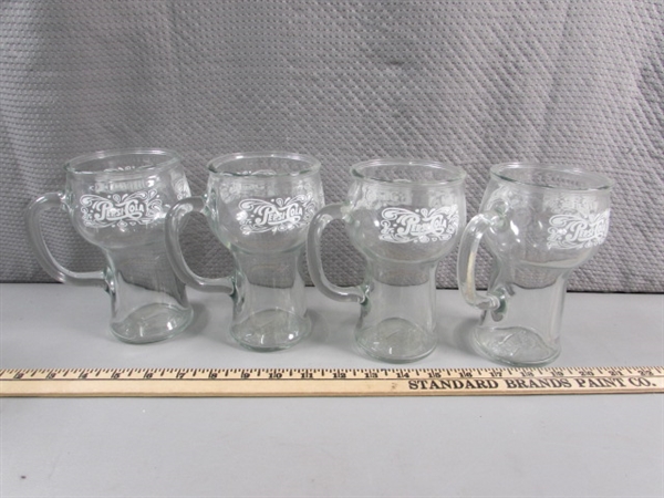 PEPSI COLA GLASSES, TIN TRAYS, CONTAINER & PLUSH