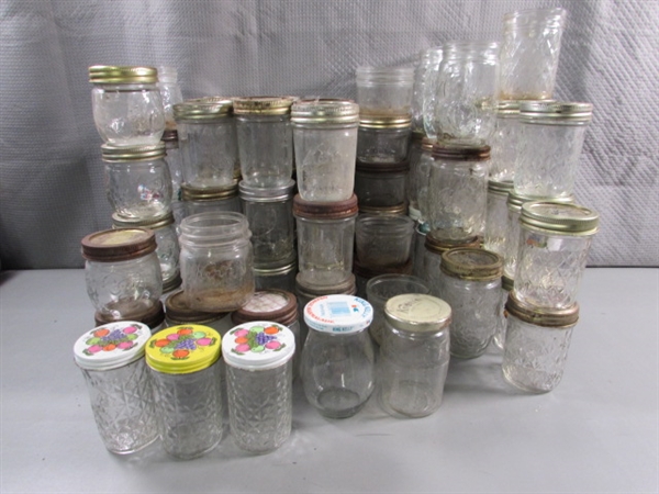 4+ DOZEN JELLY JARS - VINTAGE TO MODERN