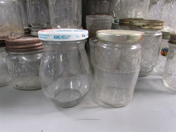 4+ DOZEN JELLY JARS - VINTAGE TO MODERN