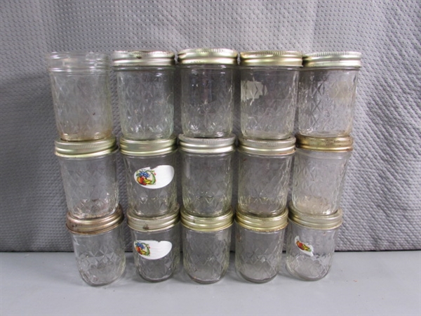 4+ DOZEN JELLY JARS - VINTAGE TO MODERN