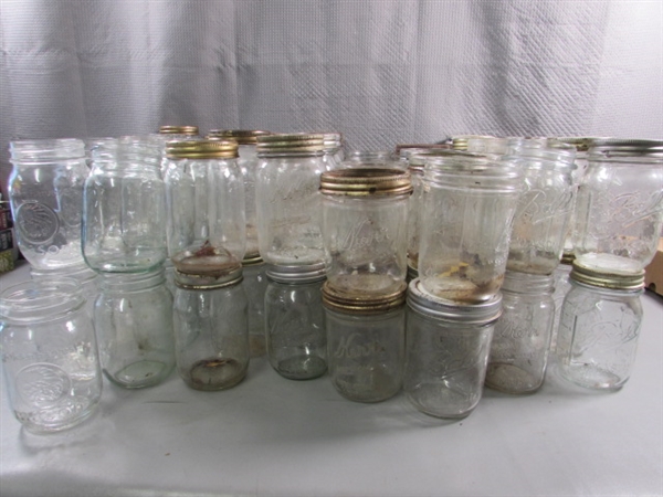 6+ DOZEN PINT CANNING JARS - MOSTLY BALL & KERR - VINTAGE TO MODERN