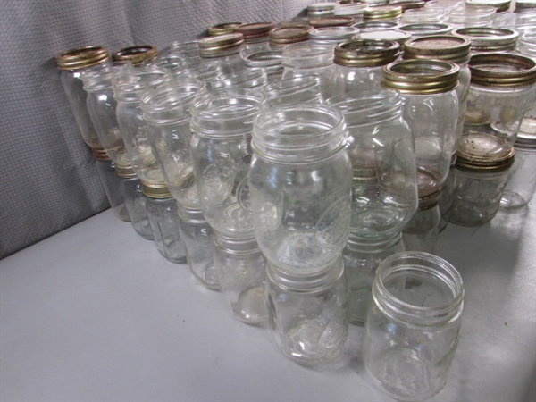 6+ DOZEN PINT CANNING JARS - MOSTLY BALL & KERR - VINTAGE TO MODERN