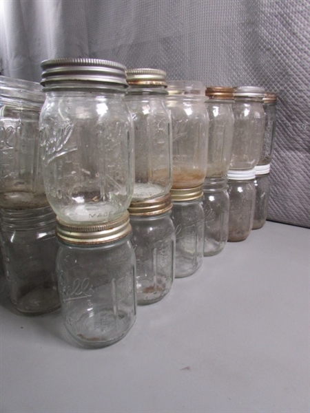 6+ DOZEN PINT CANNING JARS - MOSTLY BALL & KERR - VINTAGE TO MODERN