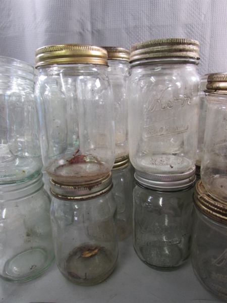 6+ DOZEN PINT CANNING JARS - MOSTLY BALL & KERR - VINTAGE TO MODERN