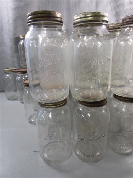 7+ DOZEN QUART CANNING JARS - MOSTLY BALL & KERR - VINTAGE TO MODERN