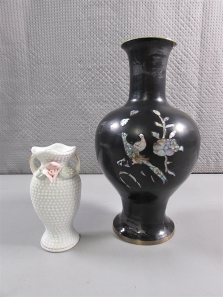 VINTAGE/ANTIQUE & MODERN VASES, CANDLE HOLDERS & MORE