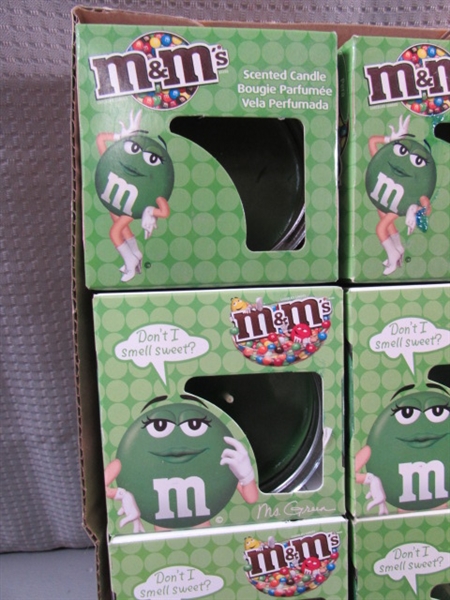 LARGE COLLECTION OF NEW M&M CANDLES - GREAT STOCKING STUFFERS