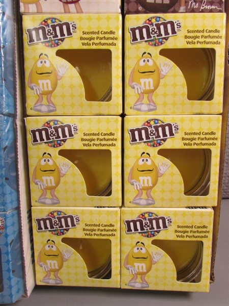 LARGE COLLECTION OF NEW M&M CANDLES - GREAT STOCKING STUFFERS