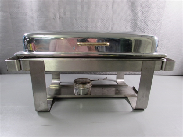 PROFESSIONAL STAINLESS STEEL CATERERS CHAFING DISH W/2 TRAYS