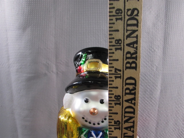 LARGE MERCURY GLASS SNOWMAN DECOR