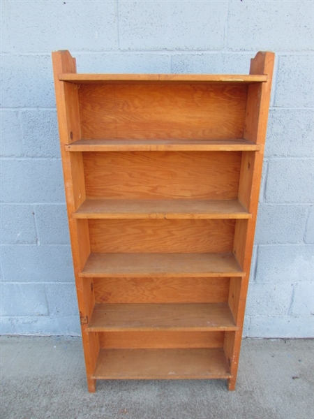 5-SHELF BOOKSHELF - 6 DEEP - SOLID WOOD