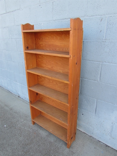 5-SHELF BOOKSHELF - 6 DEEP - SOLID WOOD