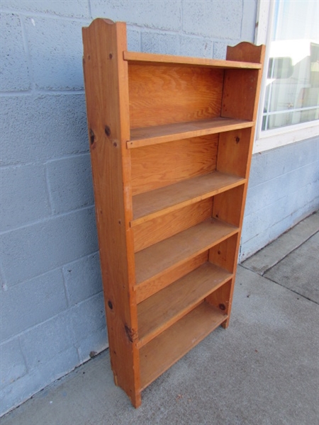 5-SHELF BOOKSHELF - 6 DEEP - SOLID WOOD