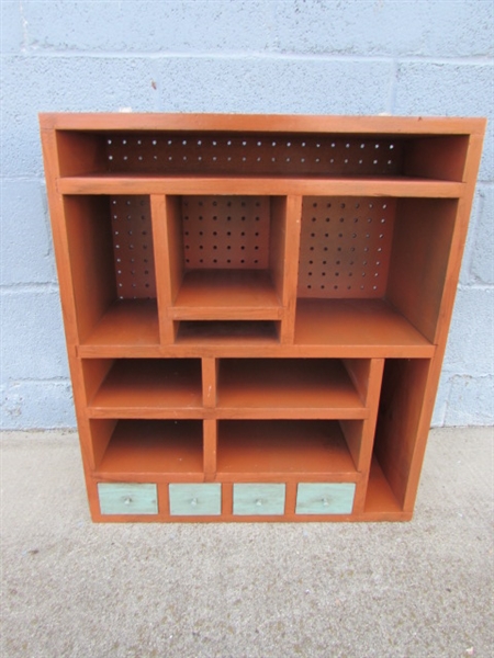 MULTI-COMPARTMENT SHELVING UNIT W/4 DRAWERS