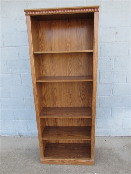 TALL BOOKSHELF W/3 ADJUSTABLE SHELVES