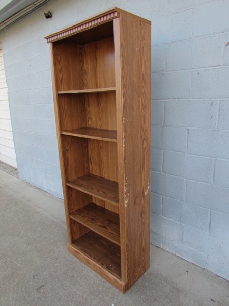 TALL BOOKSHELF W/3 ADJUSTABLE SHELVES