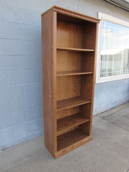 TALL BOOKSHELF W/3 ADJUSTABLE SHELVES