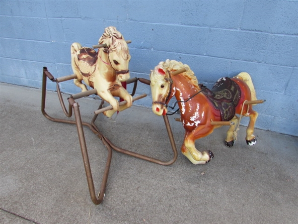 VINTAGE ROCKING HORSES - 1 WITH FRAME