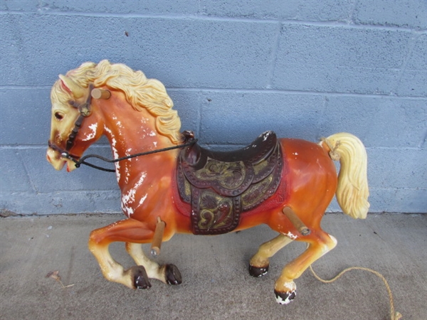 VINTAGE ROCKING HORSES - 1 WITH FRAME