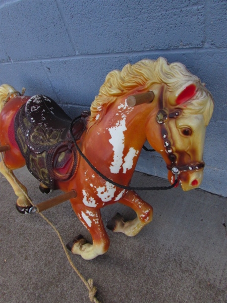 VINTAGE ROCKING HORSES - 1 WITH FRAME