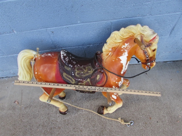 VINTAGE ROCKING HORSES - 1 WITH FRAME