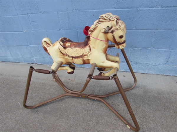 VINTAGE ROCKING HORSES - 1 WITH FRAME