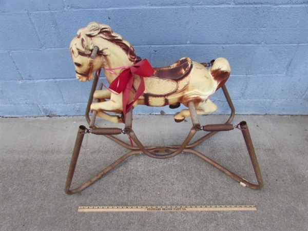 VINTAGE ROCKING HORSES - 1 WITH FRAME