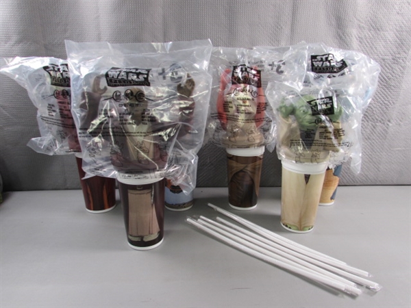 STAR WARS PHANTOM MENACE DRINK TOPPERS W/CUPS & STRAWS