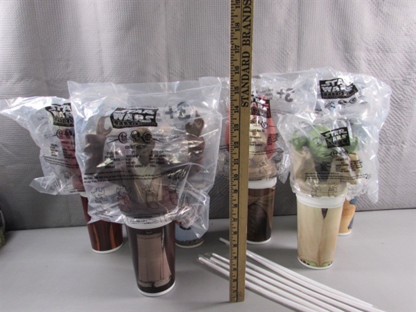 STAR WARS PHANTOM MENACE DRINK TOPPERS W/CUPS & STRAWS