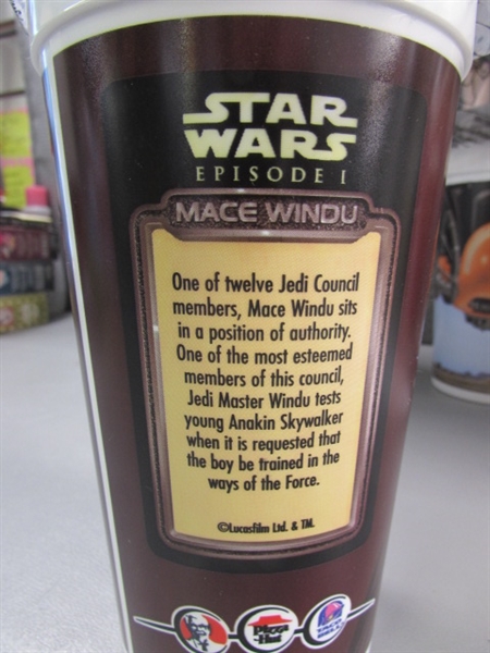 STAR WARS PHANTOM MENACE DRINK TOPPERS W/CUPS & STRAWS