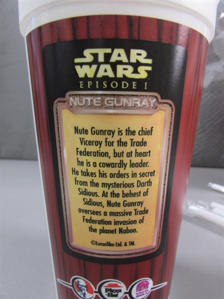 STAR WARS PHANTOM MENACE DRINK TOPPERS W/CUPS & STRAWS