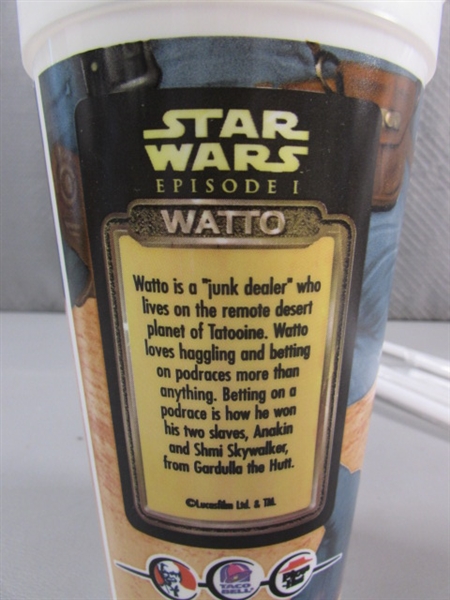 STAR WARS PHANTOM MENACE DRINK TOPPERS W/CUPS & STRAWS