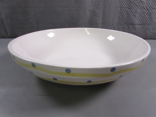 CHEERY YELLOW & BLUE SERVING TRAY & BOWL