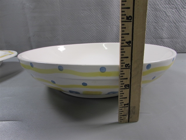 CHEERY YELLOW & BLUE SERVING TRAY & BOWL