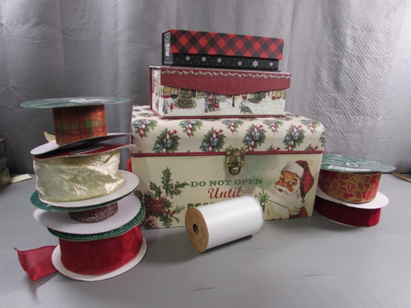 CHRISTMAS BOXES & RIBBON