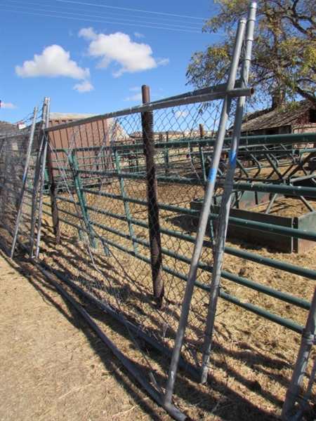 7 FENCE/GATE PANELS - 6' TO 8' +/- TALL