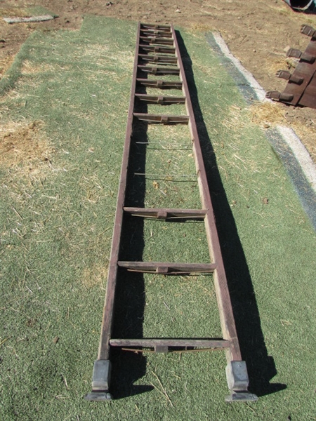 VINTAGE WOODEN LADDER - MISSING 2 RUNGS