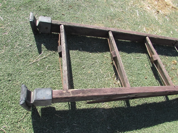 VINTAGE WOODEN LADDER - MISSING 2 RUNGS