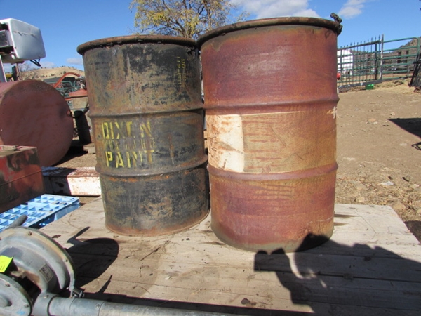 2 55-GALLON DRUMS - GREASE & PAINT