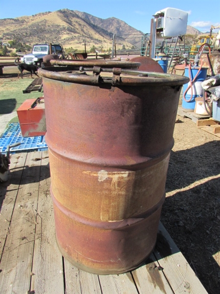 2 55-GALLON DRUMS - GREASE & PAINT