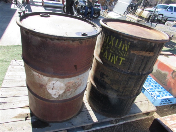 2 55-GALLON DRUMS - GREASE & PAINT