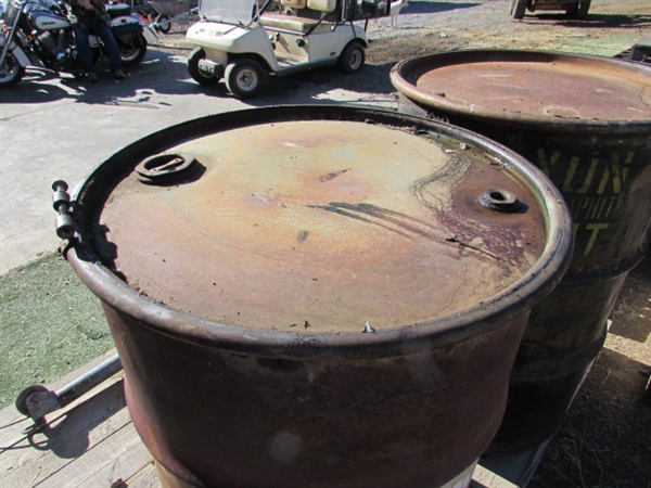 2 55-GALLON DRUMS - GREASE & PAINT