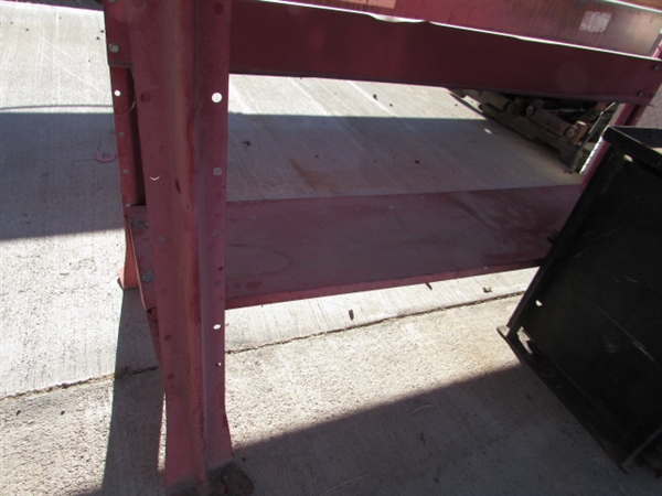 METAL WORK BENCH & 5-DRAWER CABINET