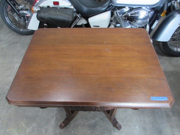 ANTIQUE TABLE W/CARVED DETAILS