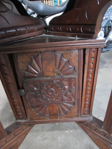 ANTIQUE TABLE W/CARVED DETAILS