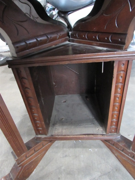 ANTIQUE TABLE W/CARVED DETAILS