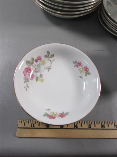 48 PC GERMAN BAVARIA WILD ROSE FINE CHINA DINNERWARE