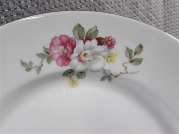 48 PC GERMAN BAVARIA WILD ROSE FINE CHINA DINNERWARE